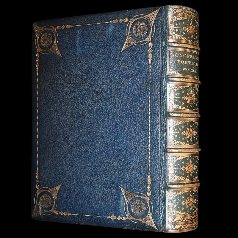 1877 Rare Victorian Book - The Poetical Works of Longfellow Illustrated by Sir John Gilbert.