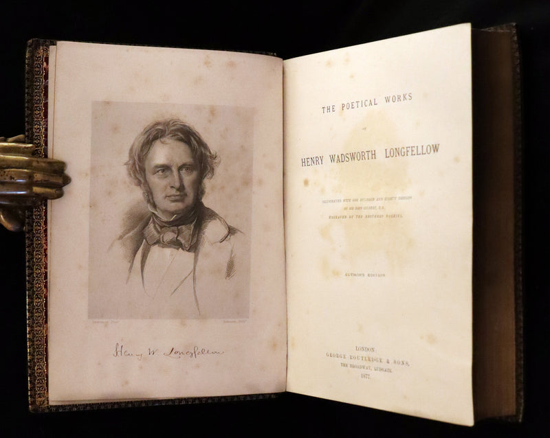1877 Rare Victorian Book - The Poetical Works of Longfellow Illustrated by Sir John Gilbert.
