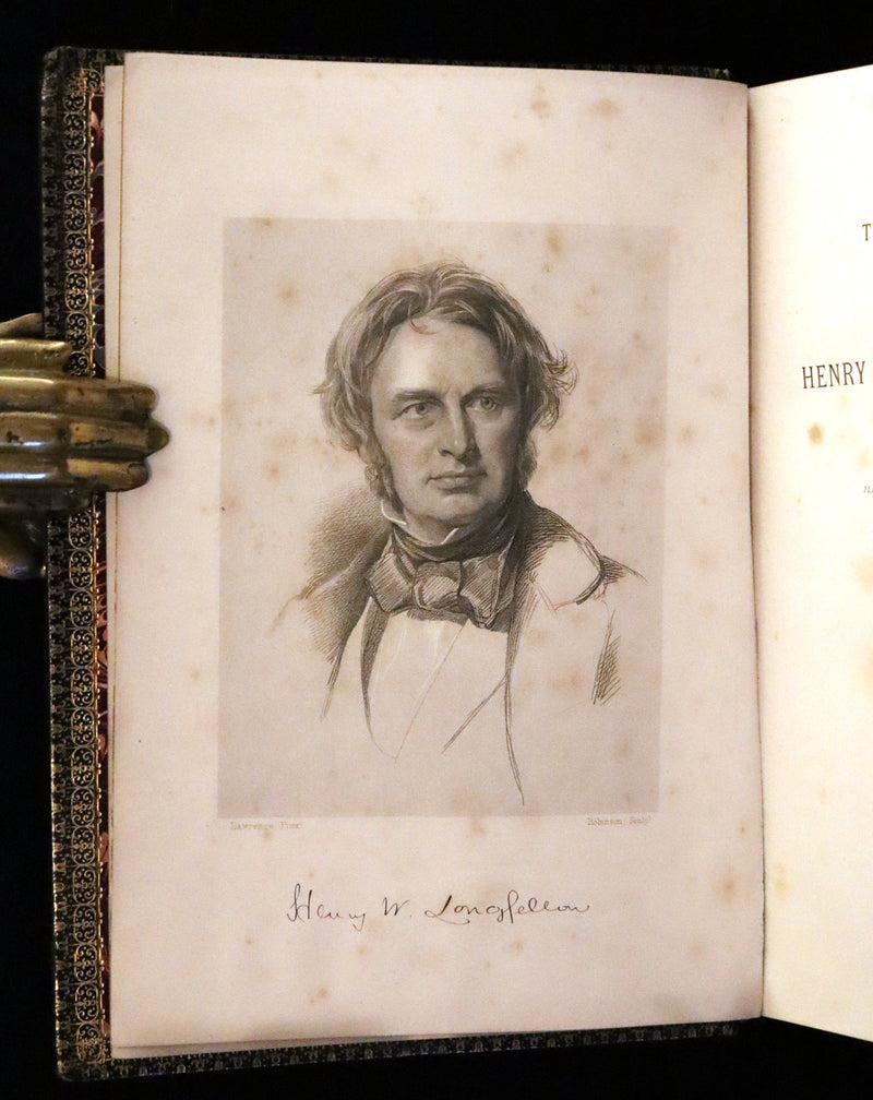 1877 Rare Victorian Book - The Poetical Works of Longfellow Illustrated by Sir John Gilbert.