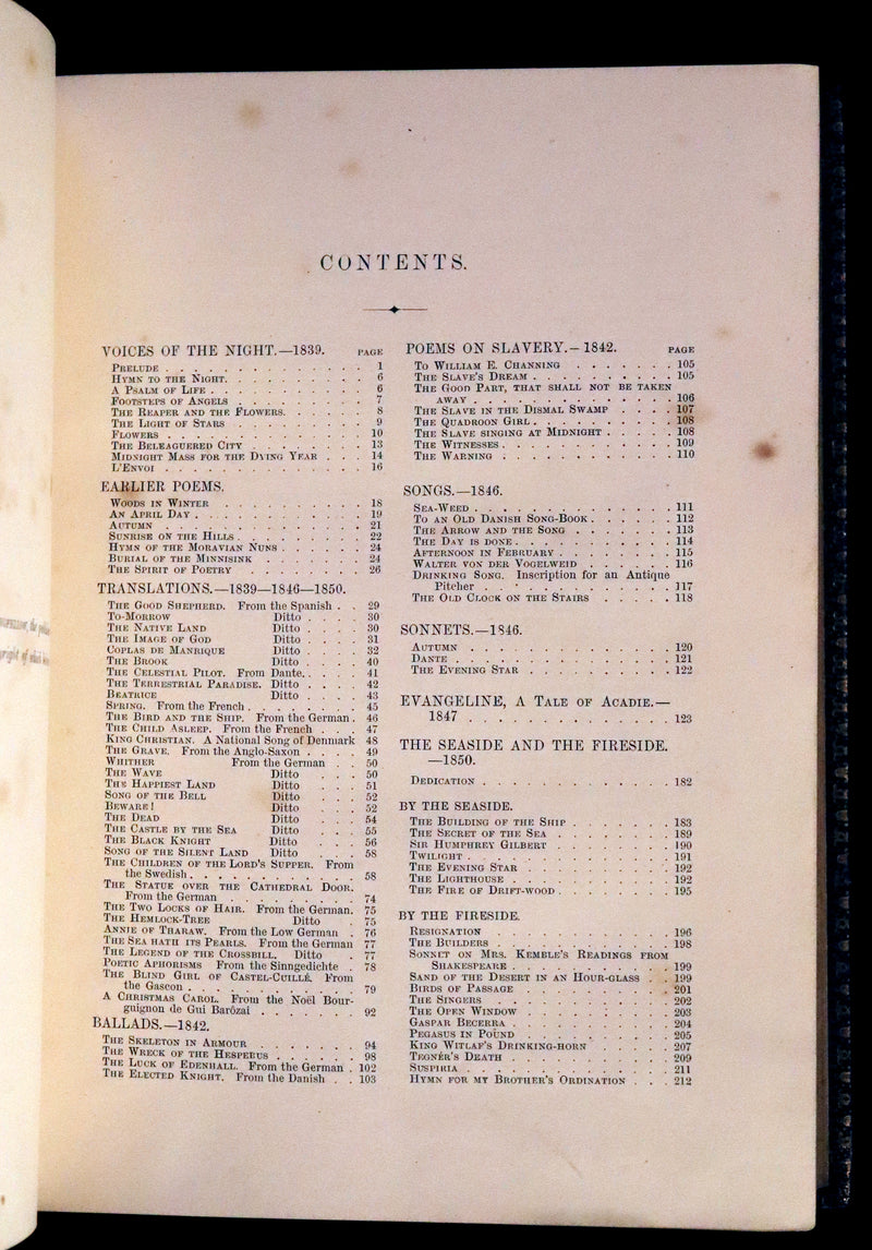 1877 Rare Victorian Book - The Poetical Works of Longfellow Illustrated by Sir John Gilbert.