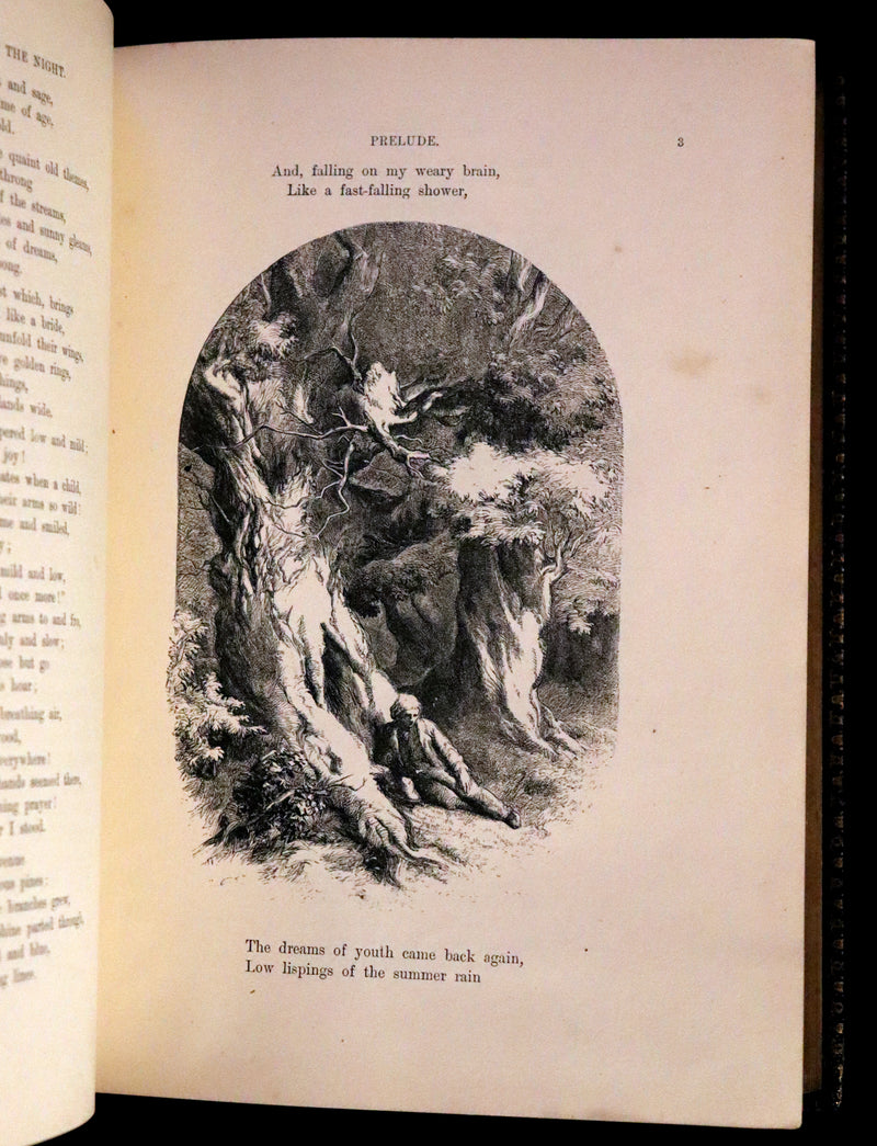 1877 Rare Victorian Book - The Poetical Works of Longfellow Illustrated by Sir John Gilbert.