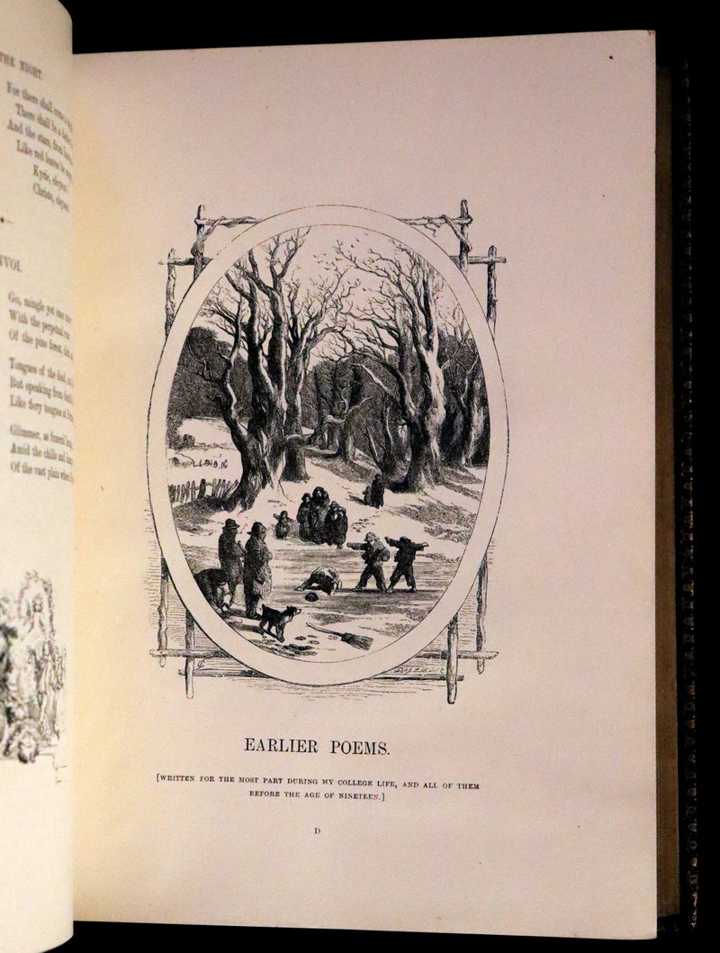 1877 Rare Victorian Book - The Poetical Works of Longfellow Illustrated by Sir John Gilbert.