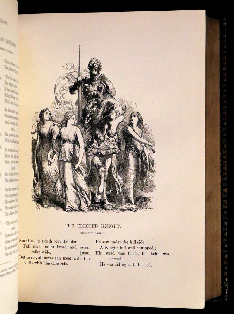 1877 Rare Victorian Book - The Poetical Works of Longfellow Illustrated by Sir John Gilbert.