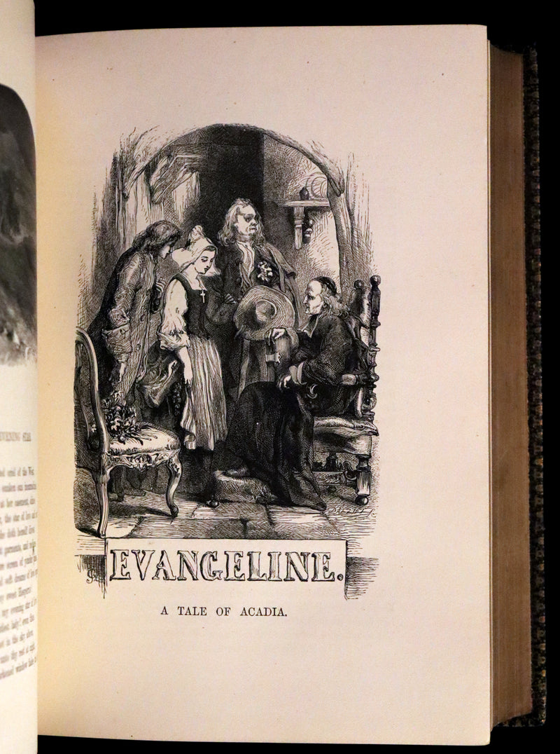 1877 Rare Victorian Book - The Poetical Works of Longfellow Illustrated by Sir John Gilbert.