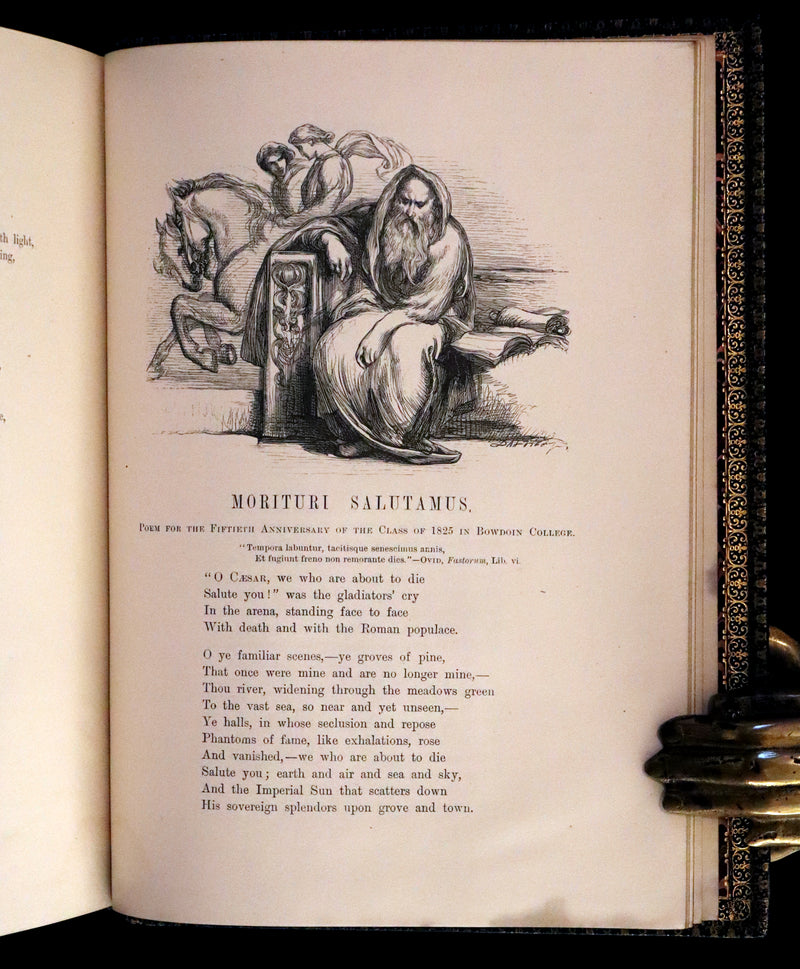 1877 Rare Victorian Book - The Poetical Works of Longfellow Illustrated by Sir John Gilbert.