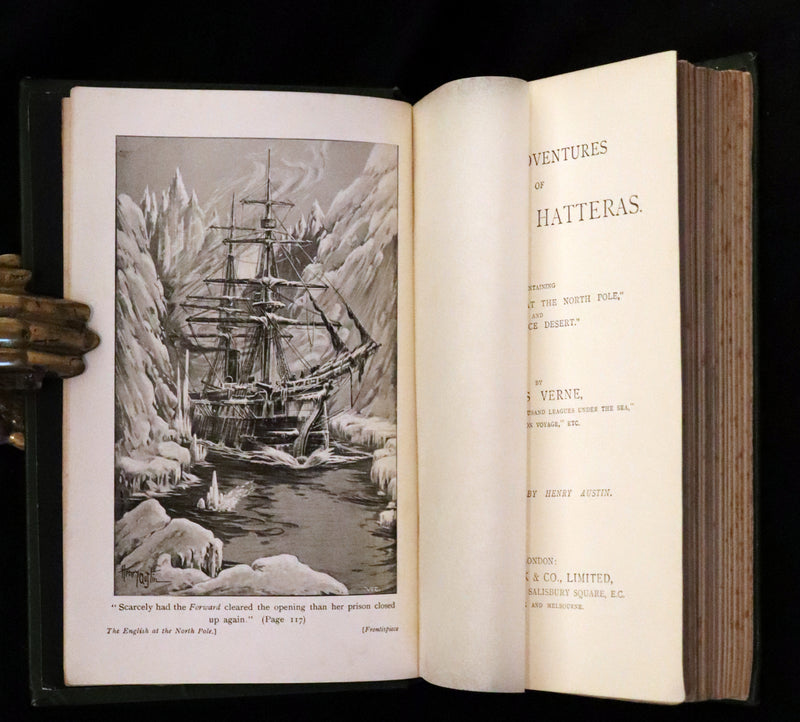 1900 Rare Book - JULES VERNE, Adventures of Captain Hatteras, Containing The English at the North Pole and The Ice Desert.