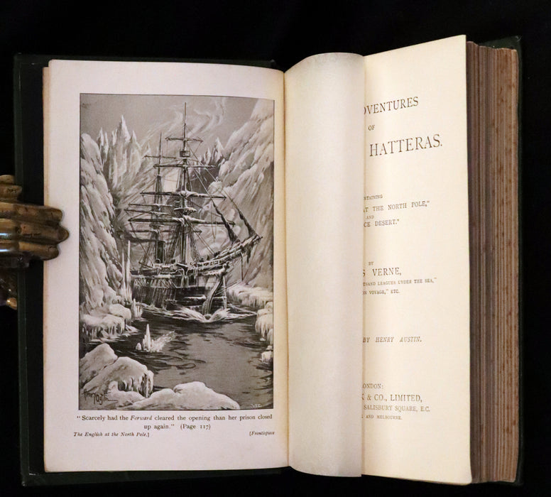 1900 Rare Book - JULES VERNE, Adventures of Captain Hatteras, Containing The English at the North Pole and The Ice Desert.