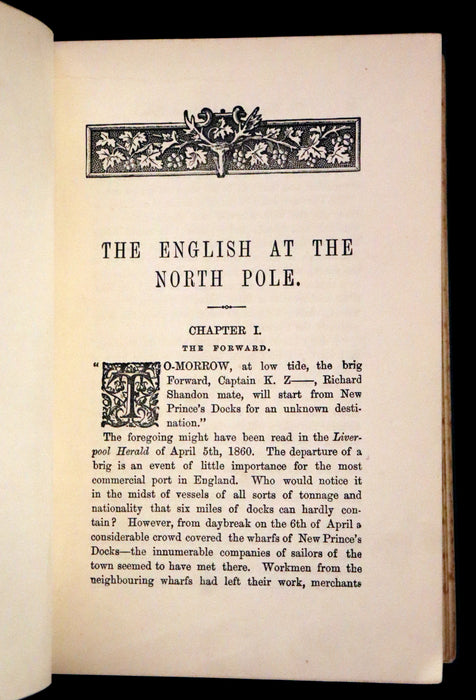 1900 Rare Book - JULES VERNE, Adventures of Captain Hatteras, Containing The English at the North Pole and The Ice Desert.