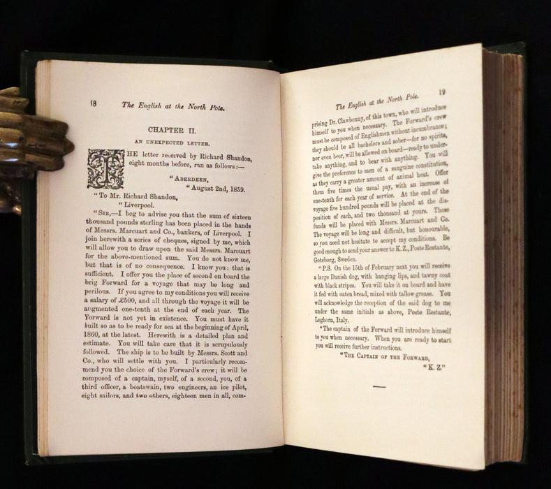 1900 Rare Book - JULES VERNE, Adventures of Captain Hatteras, Containing The English at the North Pole and The Ice Desert.