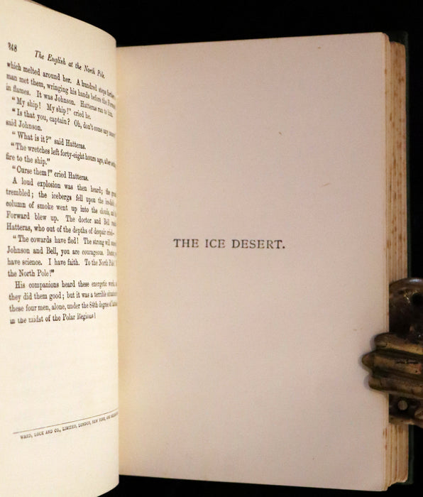 1900 Rare Book - JULES VERNE, Adventures of Captain Hatteras, Containing The English at the North Pole and The Ice Desert.