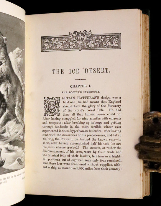 1900 Rare Book - JULES VERNE, Adventures of Captain Hatteras, Containing The English at the North Pole and The Ice Desert.