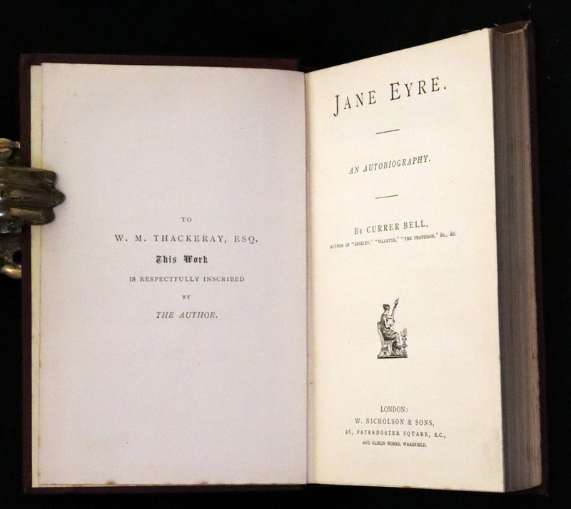 1885 Rare Victorian Edition - Jane Eyre. An Autobiography by Currer Bell (Charlotte Brontë).