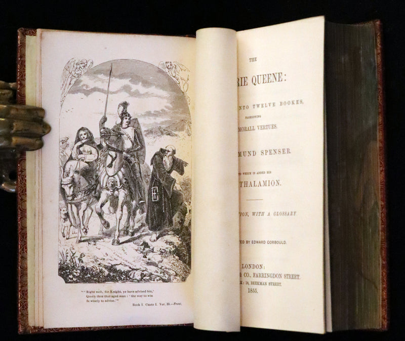 1855 Scarce Book with Fore-Edge Painting - The Faerie Queene by Edmund Spenser, Illustrated by Corbould.