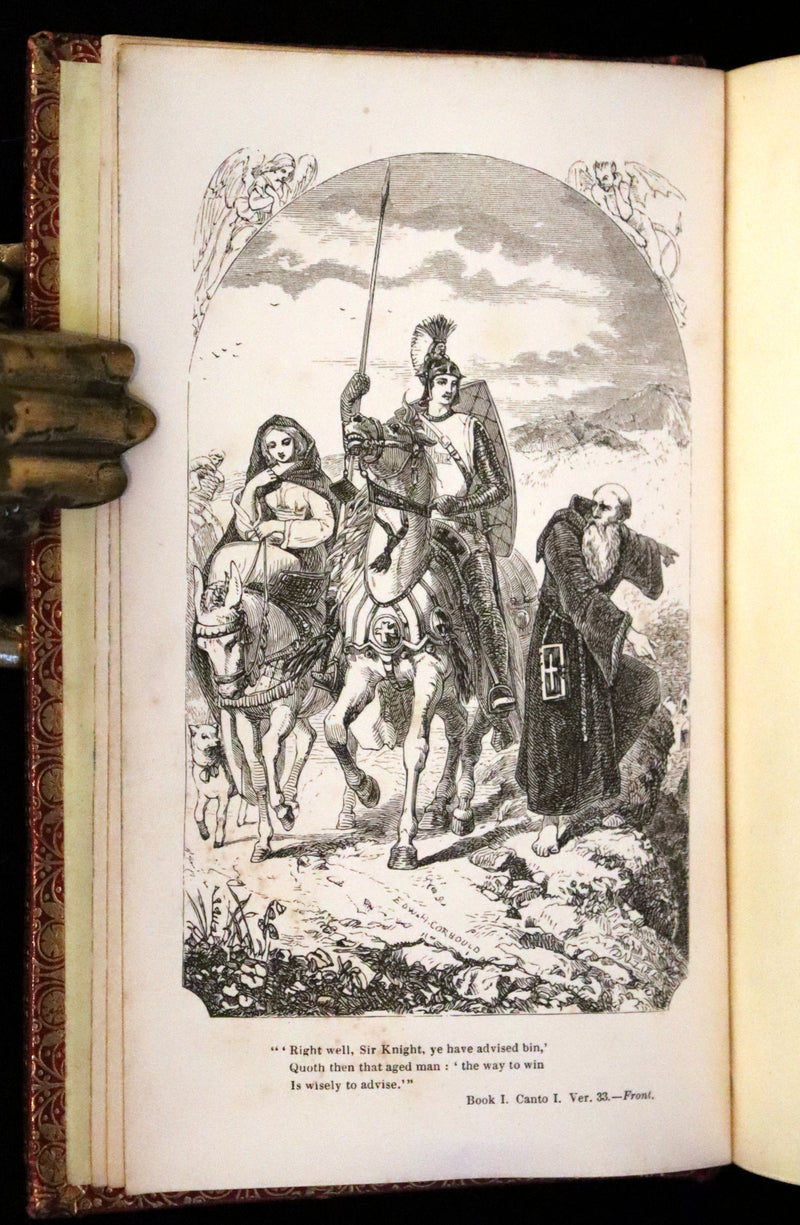 1855 Scarce Book with Fore-Edge Painting - The Faerie Queene by Edmund Spenser, Illustrated by Corbould.