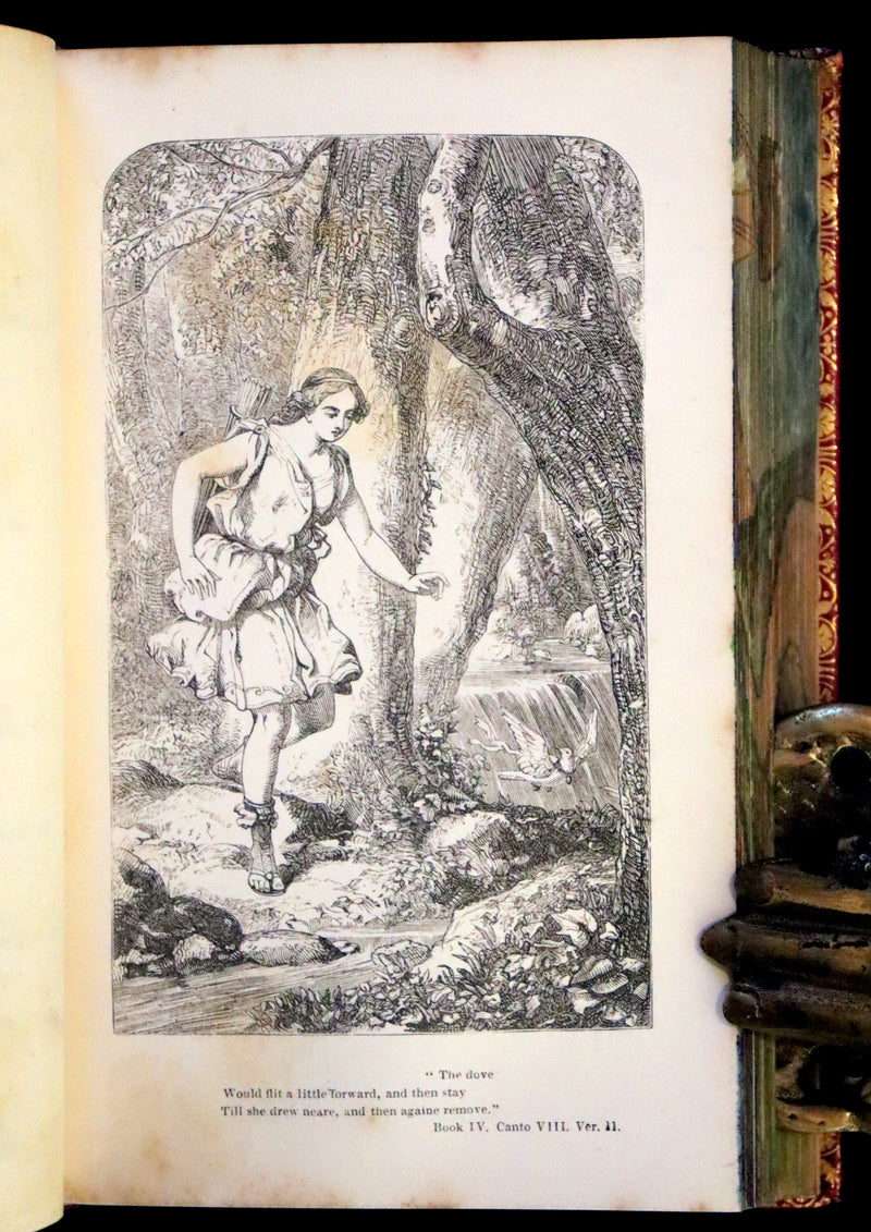 1855 Scarce Book with Fore-Edge Painting - The Faerie Queene by Edmund Spenser, Illustrated by Corbould.