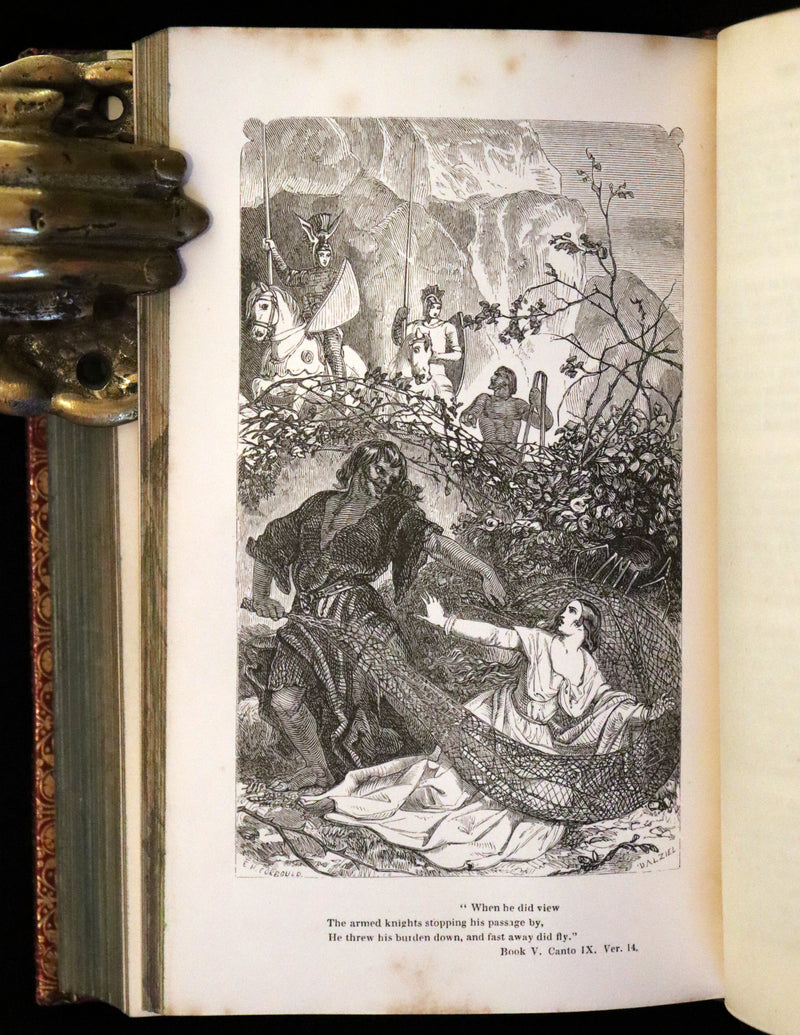 1855 Scarce Book with Fore-Edge Painting - The Faerie Queene by Edmund Spenser, Illustrated by Corbould.