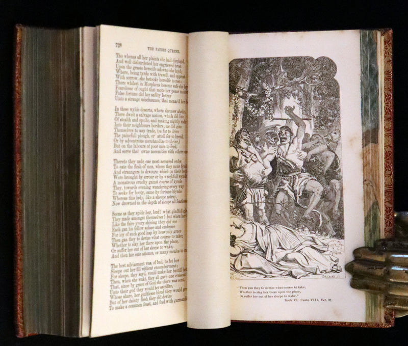 1855 Scarce Book with Fore-Edge Painting - The Faerie Queene by Edmund Spenser, Illustrated by Corbould.