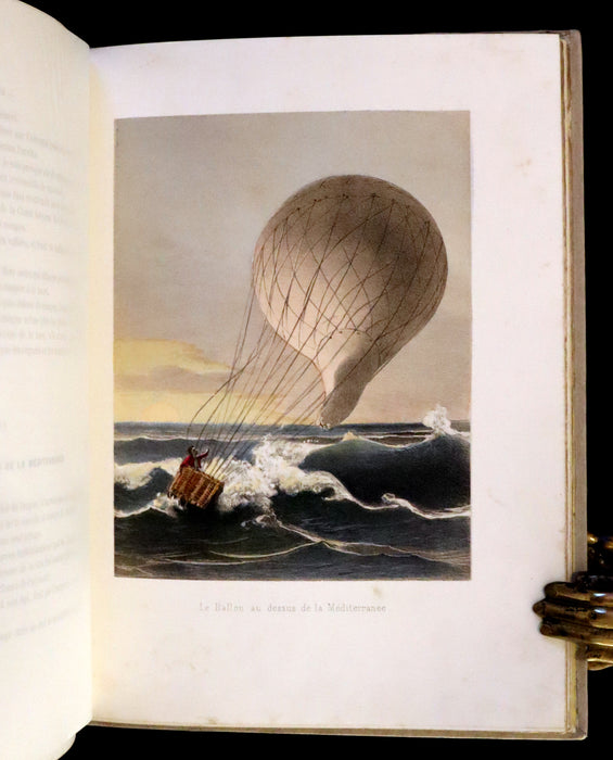 1870 Rare French Ballooning Book - Adventures of Paul Abducted by a Balloon (Aventures de Paul enlevé par un ballon).