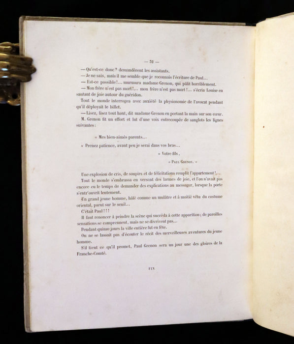 1870 Rare French Ballooning Book - Adventures of Paul Abducted by a Balloon (Aventures de Paul enlevé par un ballon).