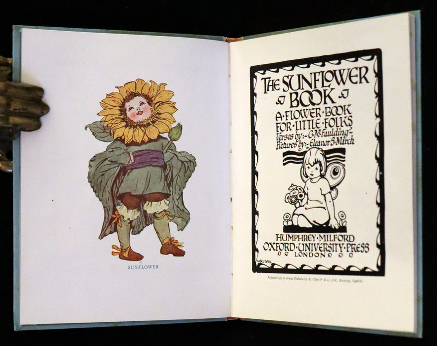 1927 Rare First Edition - The Sunflower Book, A Flower Book illustrated by Eleanor S. March.