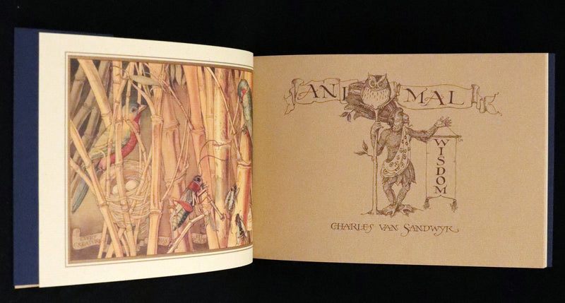 1999 First Edition - Animal Wisdom written and illustrated by Charles van Sandwyk. With original bookmark.