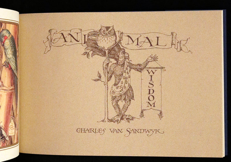 1999 First Edition - Animal Wisdom written and illustrated by Charles van Sandwyk. With original bookmark.