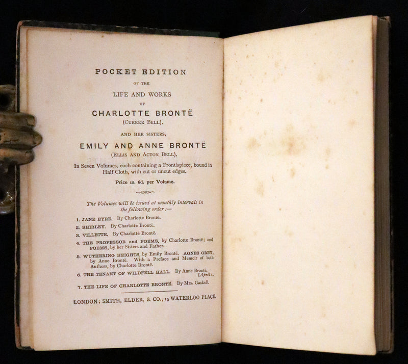 1889 Rare Victorian Book - Wuthering Heights by Emily Brontë and Agnes Grey by Anne Brontë.