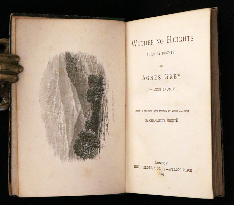1889 Rare Victorian Book - Wuthering Heights by Emily Brontë and Agnes Grey by Anne Brontë.