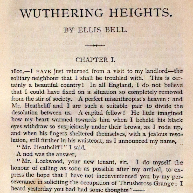 1889 Rare Victorian Book - Wuthering Heights by Emily Brontë and Agnes Grey by Anne Brontë.