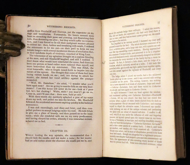 1889 Rare Victorian Book - Wuthering Heights by Emily Brontë and Agnes Grey by Anne Brontë.