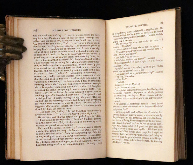 1889 Rare Victorian Book - Wuthering Heights by Emily Brontë and Agnes Grey by Anne Brontë.