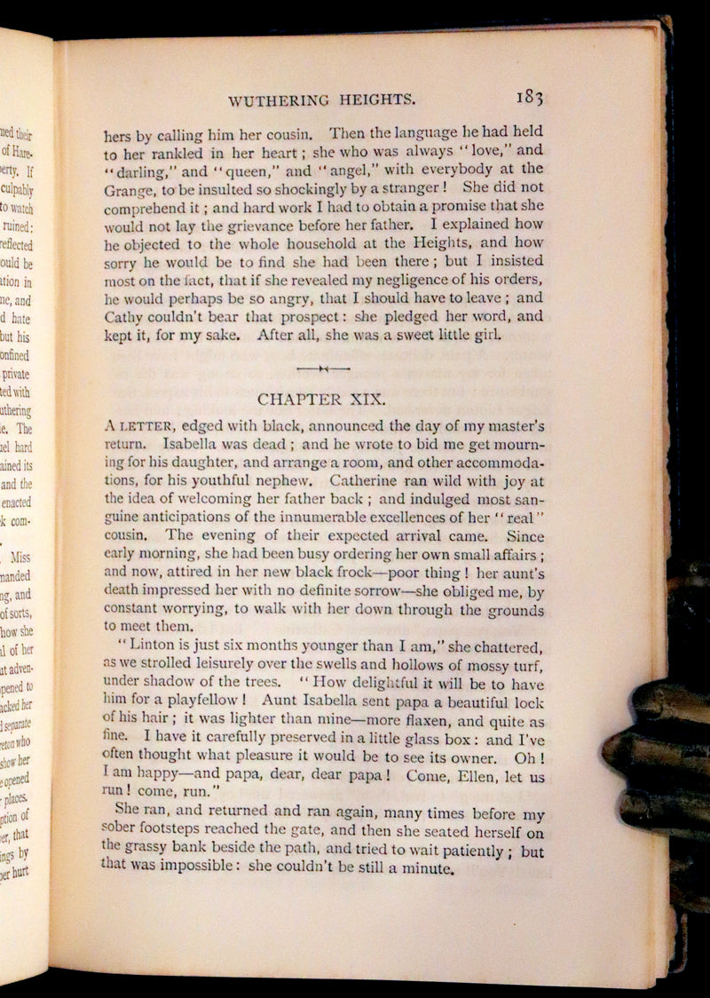 1889 Rare Victorian Book - Wuthering Heights by Emily Brontë and Agnes Grey by Anne Brontë.