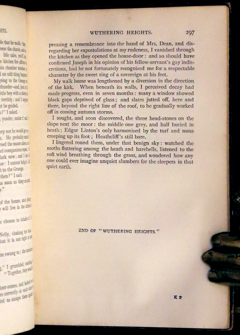 1889 Rare Victorian Book - Wuthering Heights by Emily Brontë and Agnes Grey by Anne Brontë.