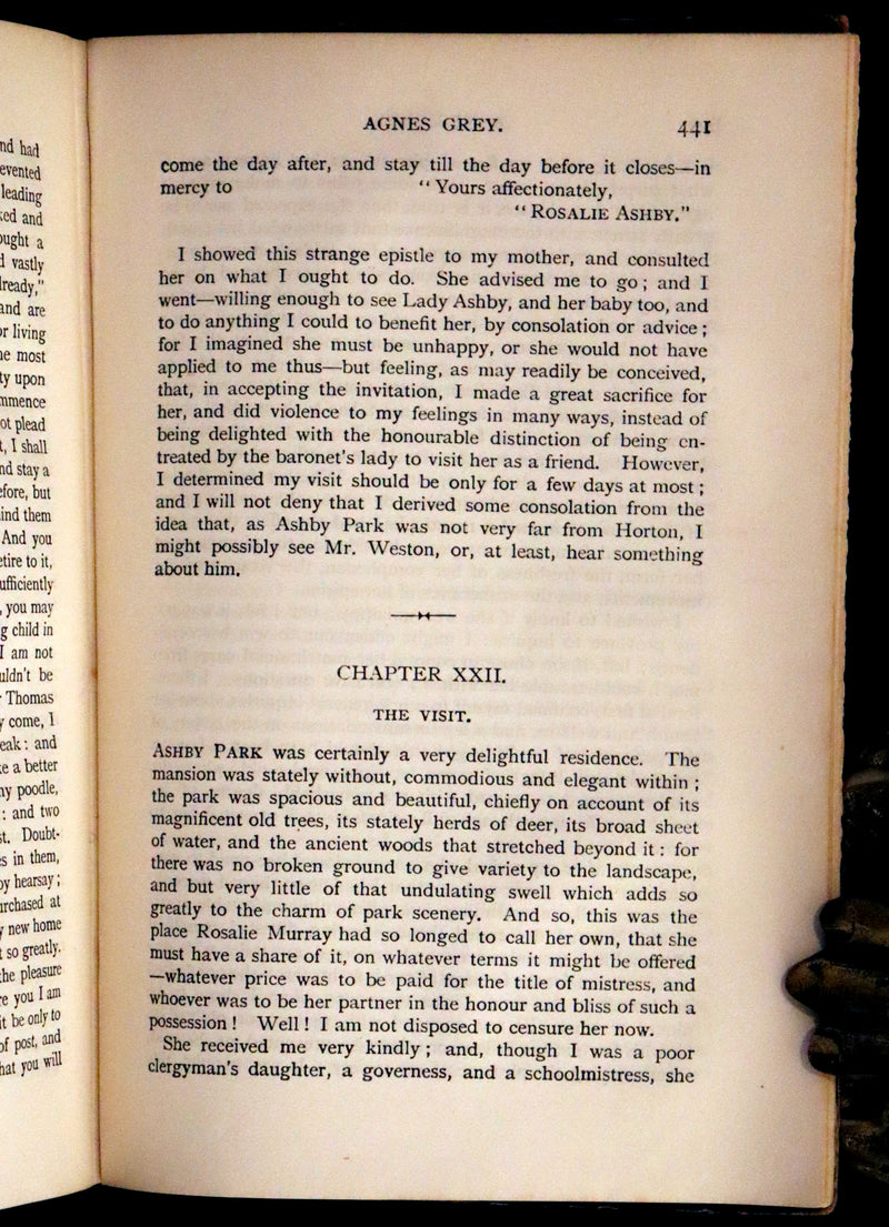 1889 Rare Victorian Book - Wuthering Heights by Emily Brontë and Agnes Grey by Anne Brontë.
