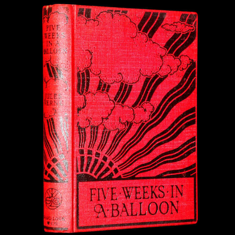 1921 Rare Book in Dust Jacket - Five Weeks in a Balloon by Jules Verne.