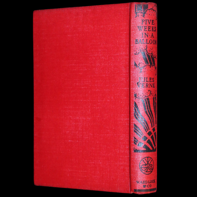 1921 Rare Book in Dust Jacket - Five Weeks in a Balloon by Jules Verne.