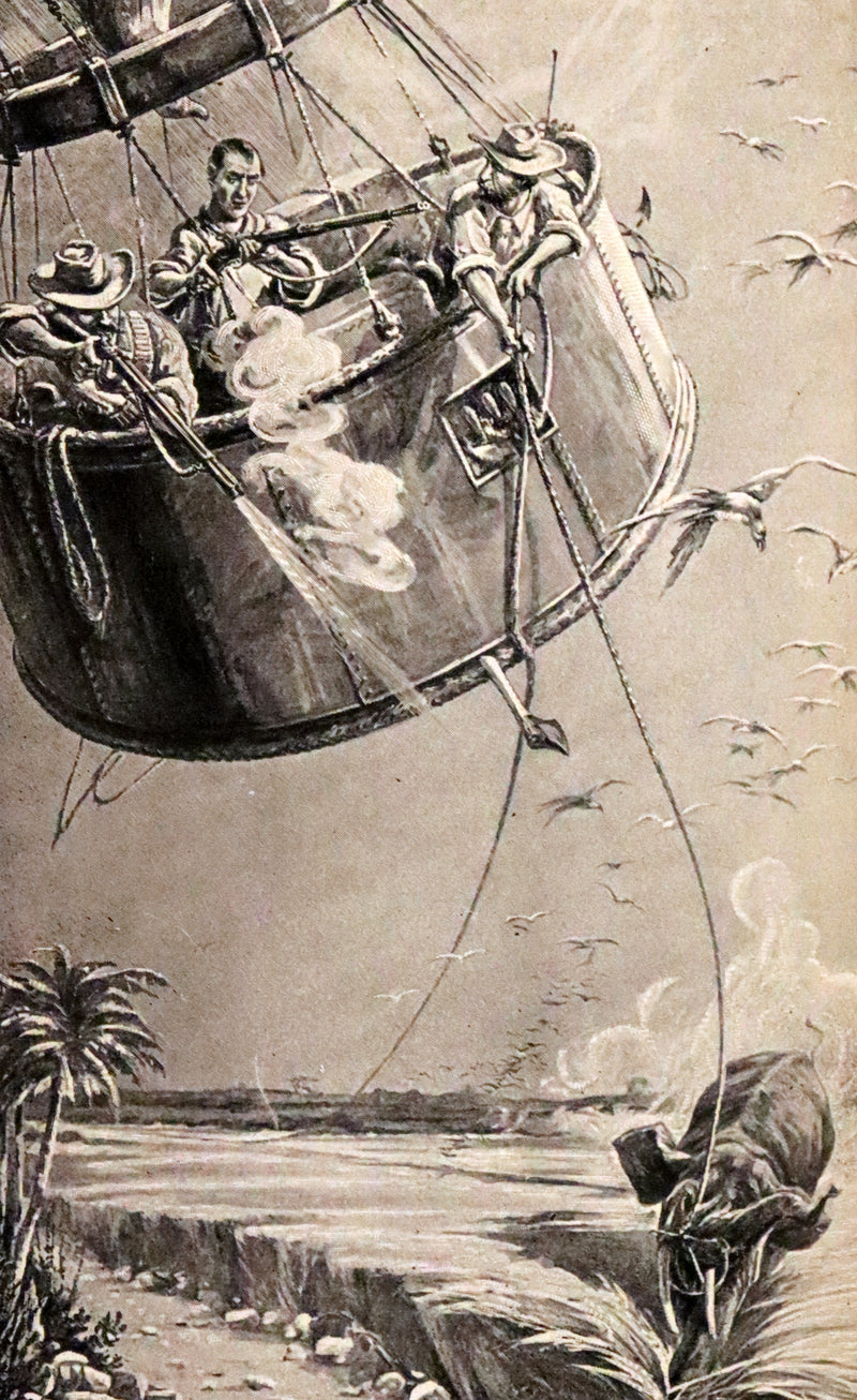 1921 Rare Book in Dust Jacket - Five Weeks in a Balloon by Jules Verne.