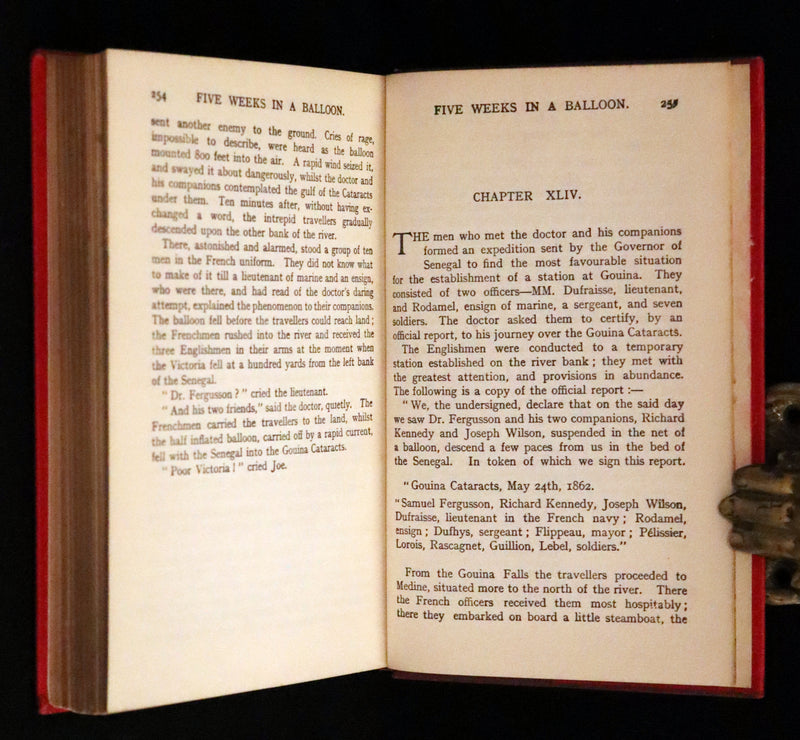 1921 Rare Book in Dust Jacket - Five Weeks in a Balloon by Jules Verne.