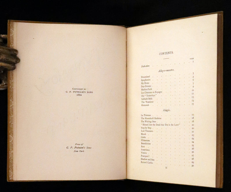 1882 Scarce First Edition - A Symphony in Dreamland by Alice E. Lord.
