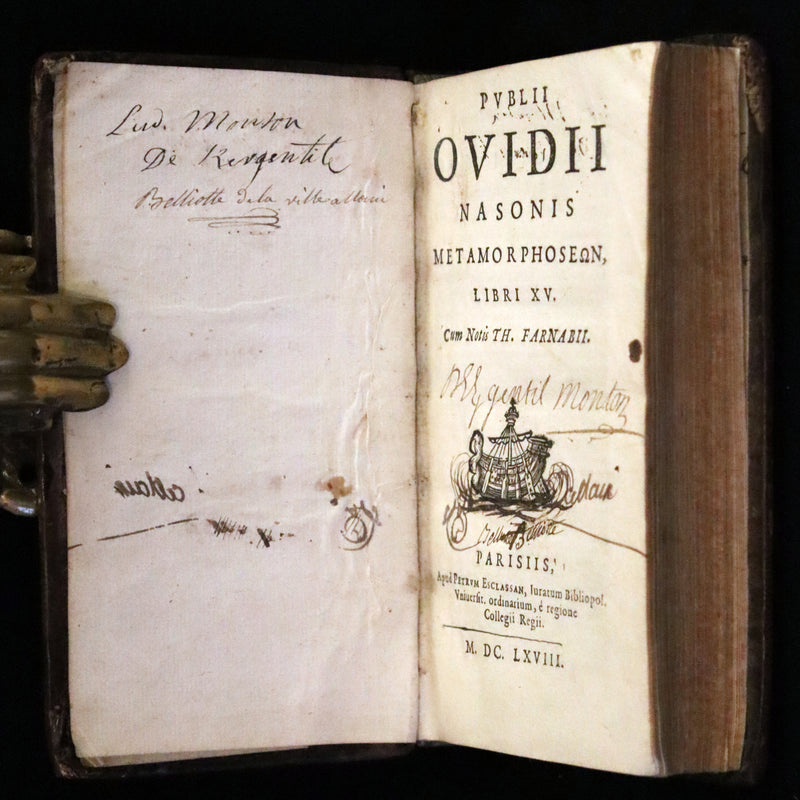 1668 Rare Latin Book - OVID's Metamorphoses - Metamorphoseon libri XV cum notis Farnabii.