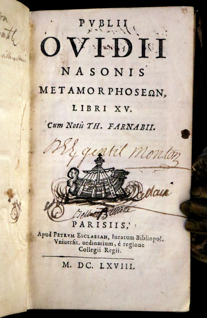 1668 Rare Latin Book - OVID's Metamorphoses - Metamorphoseon libri XV cum notis Farnabii.