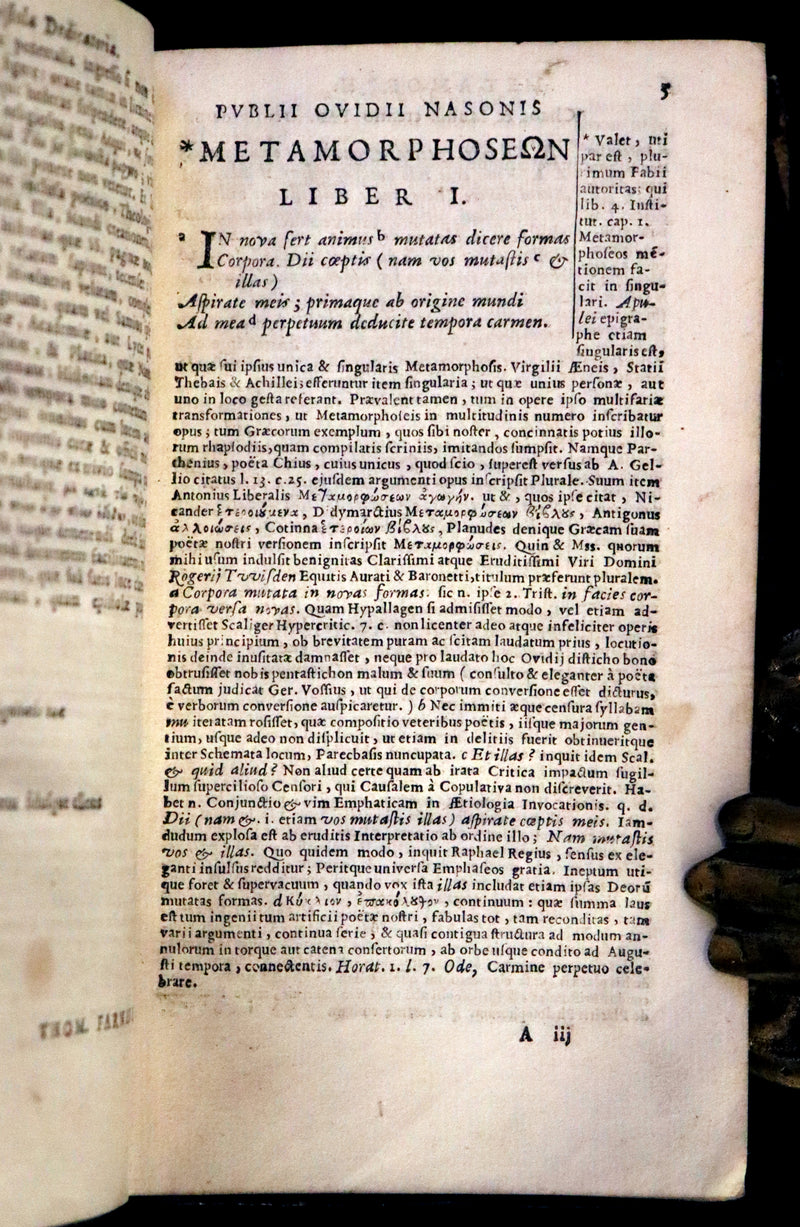 1668 Rare Latin Book - OVID's Metamorphoses - Metamorphoseon libri XV cum notis Farnabii.