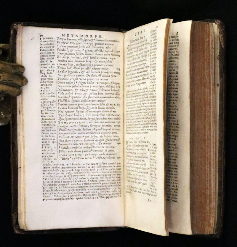 1668 Rare Latin Book - OVID's Metamorphoses - Metamorphoseon libri XV cum notis Farnabii.