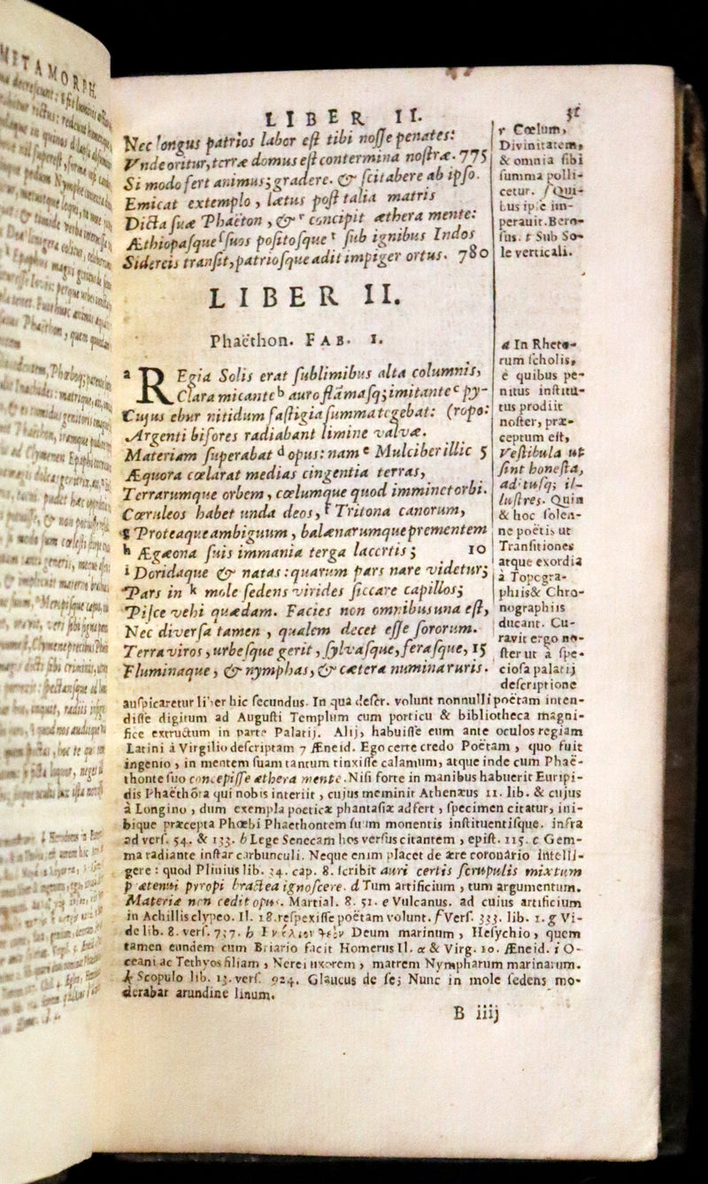 1668 Rare Latin Book - OVID's Metamorphoses - Metamorphoseon libri XV cum notis Farnabii.