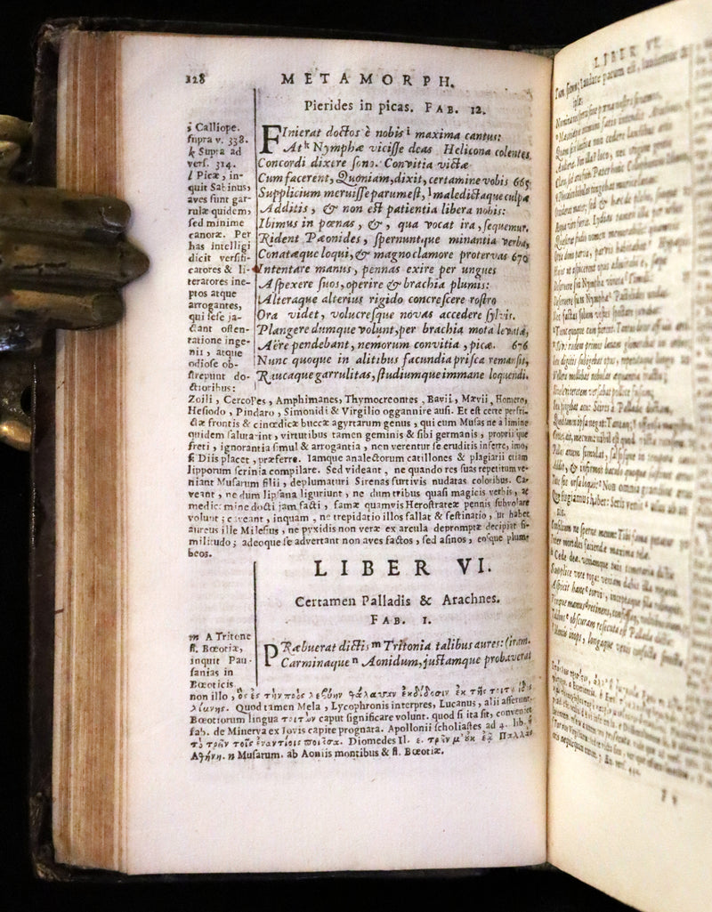 1668 Rare Latin Book - OVID's Metamorphoses - Metamorphoseon libri XV cum notis Farnabii.