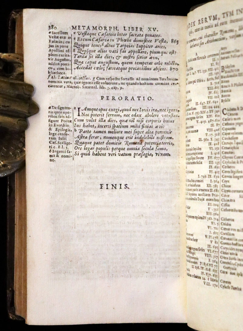 1668 Rare Latin Book - OVID's Metamorphoses - Metamorphoseon libri XV cum notis Farnabii.