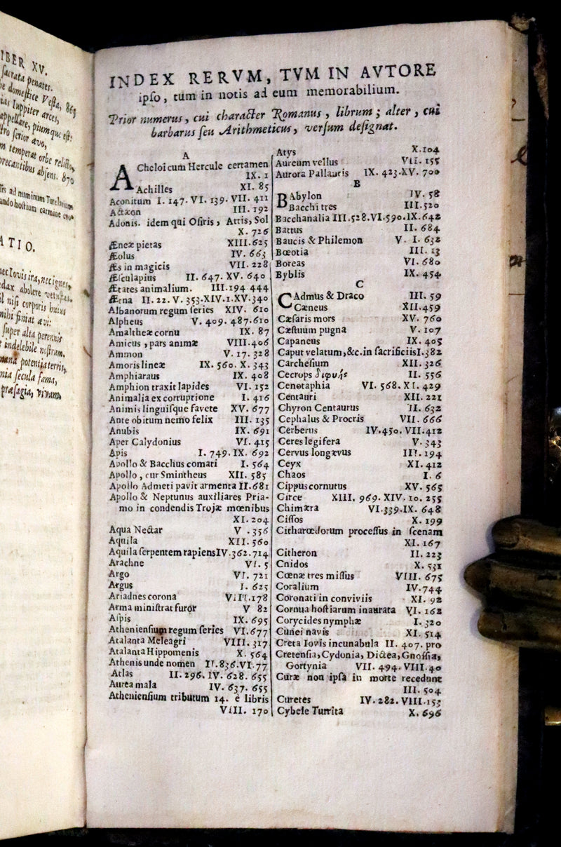 1668 Rare Latin Book - OVID's Metamorphoses - Metamorphoseon libri XV cum notis Farnabii.