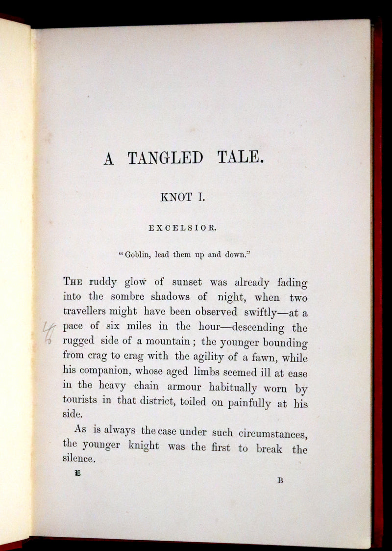 1886 Rare Book - A Tangled Tale by Lewis Carroll, illustrated by Arthur B. Frost.