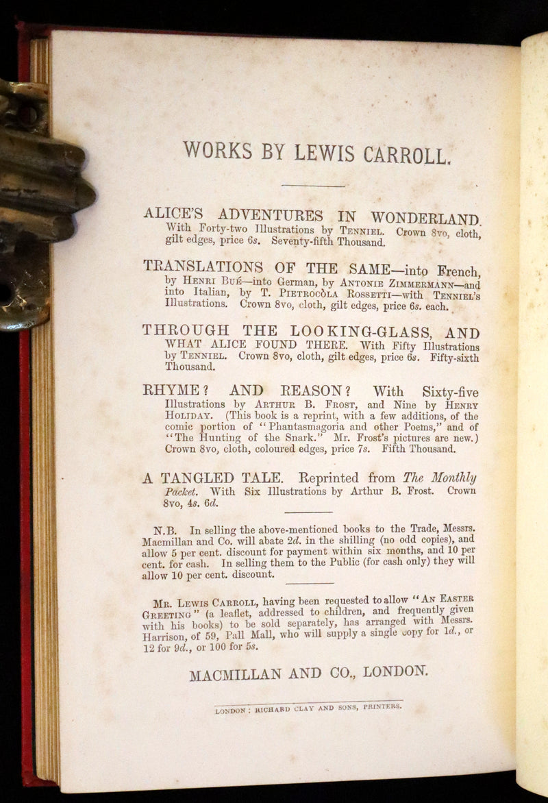 1886 Rare Book - A Tangled Tale by Lewis Carroll, illustrated by Arthur B. Frost.