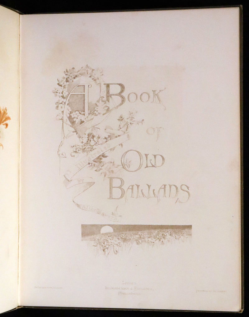 1890 Scarce First Edition -  A Book of Old Ballads beautifully illustrated by Alice Havers.